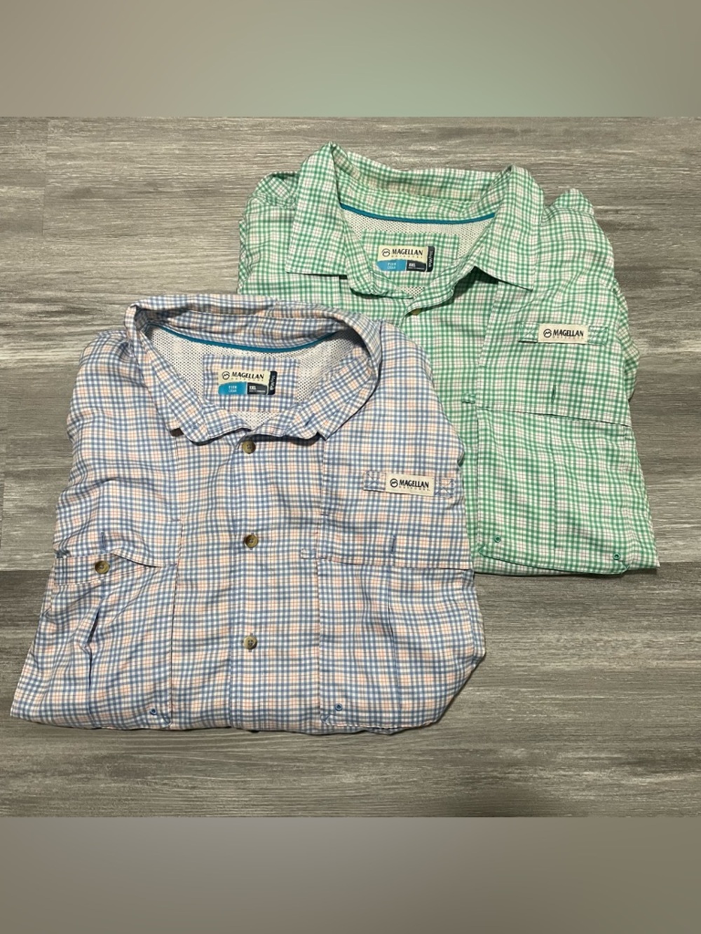 Magellan Lot of 2 Vented Lightweight Outdoor Fishing Gear Button-Up Shirts 2XL